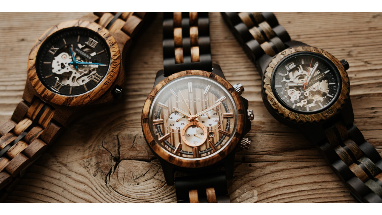 Holz-Uhren der neusten Kollektion von woodbold®: John, Imola & Bonnie (von links nach rechts)
