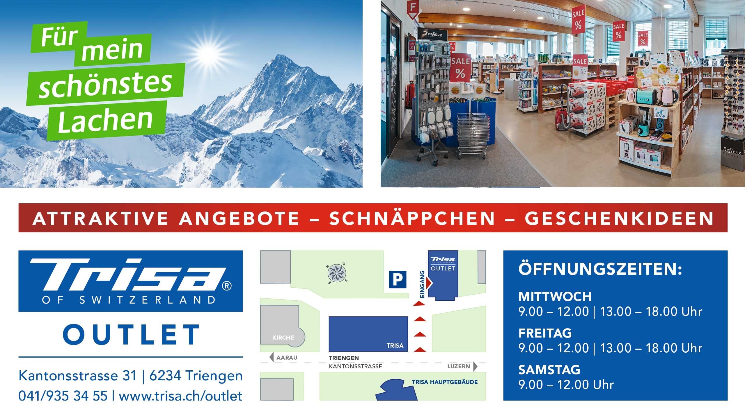 TRISA Outlet Anreise und Öffnungszeiten