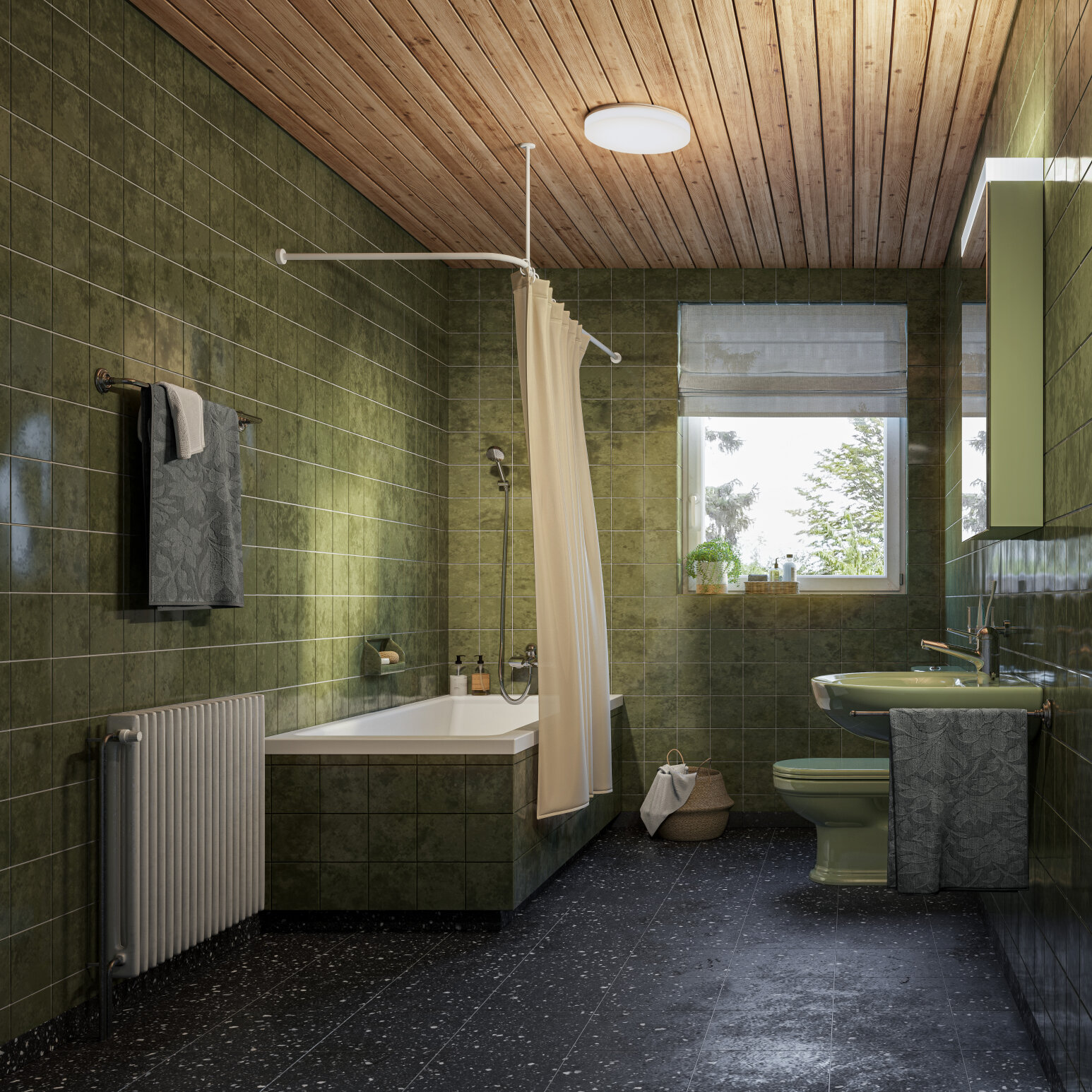 Vor der Renovation: alte Wanne mit hohem Einstieg